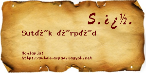 Suták Árpád névjegykártya
